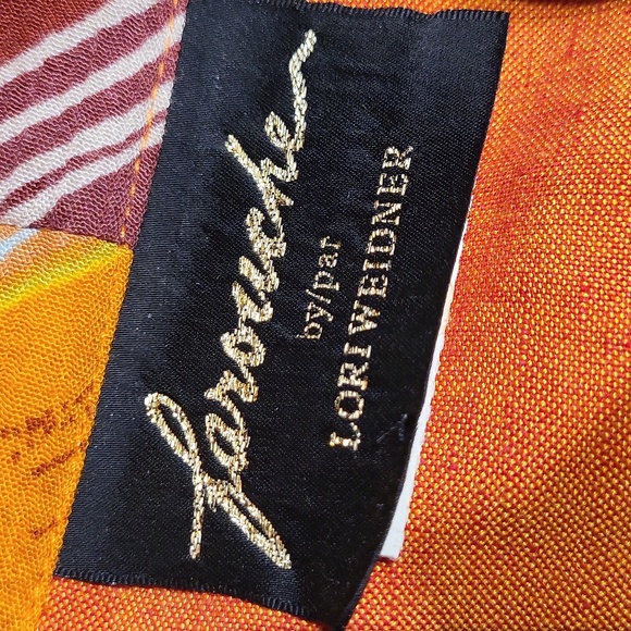 Vintage Linen-blend Farouche Lori Weidner Dress-Suit / Sz 8 / Orange, Rust-Brown - Picture 9 of 16